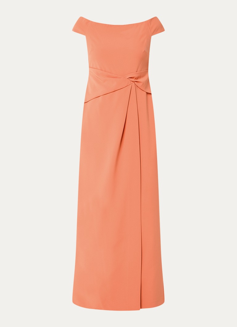 Rochie maxi Ralph Lauren cu umeri goi și detalii plisate