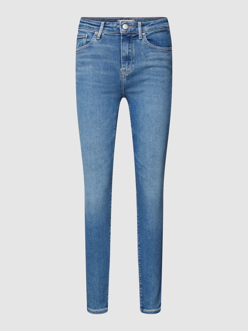 Skinny Fit Jeans mit Label-Details in jeans
