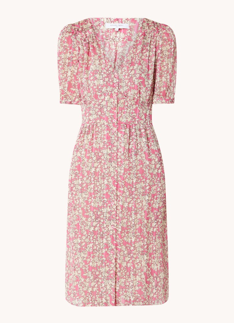Rochie midi cu imprimeu floral și lurex Gerard Darel James