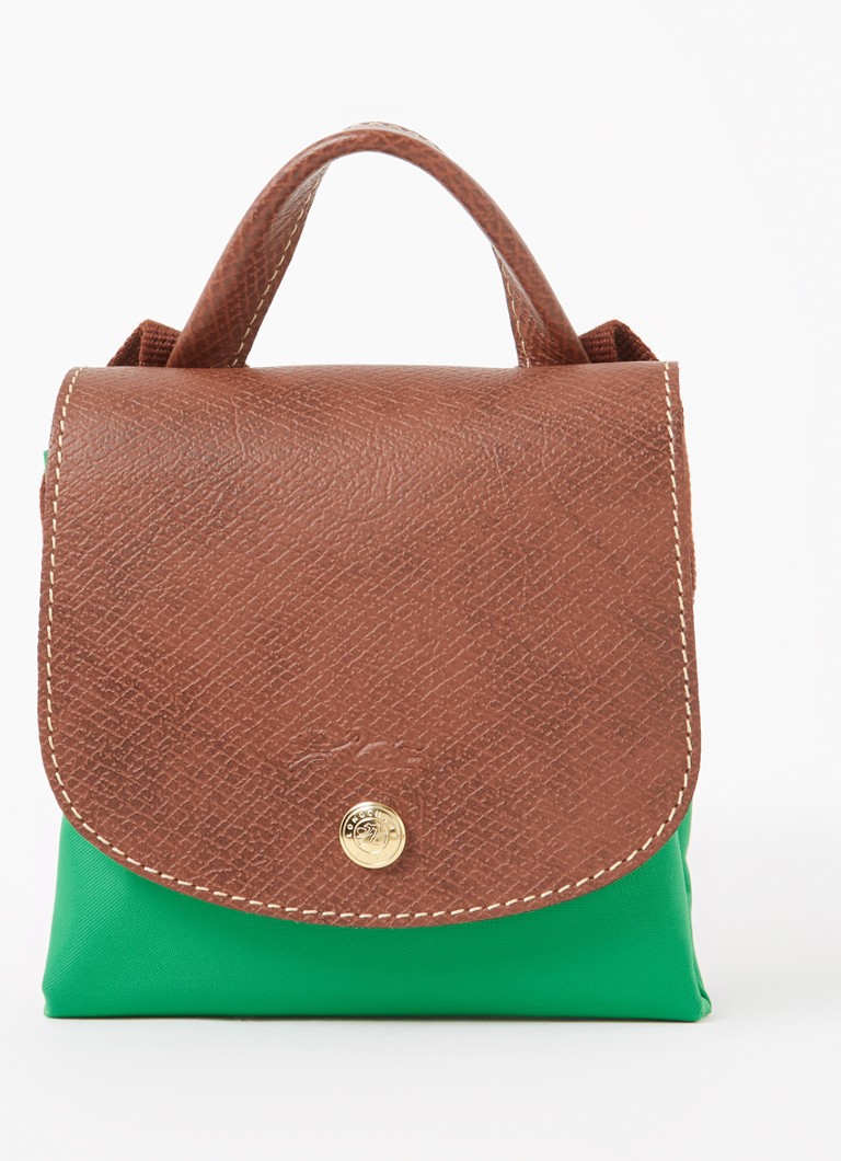 Longchamp Le Pliage Original -reppu nahkayksityiskohdilla