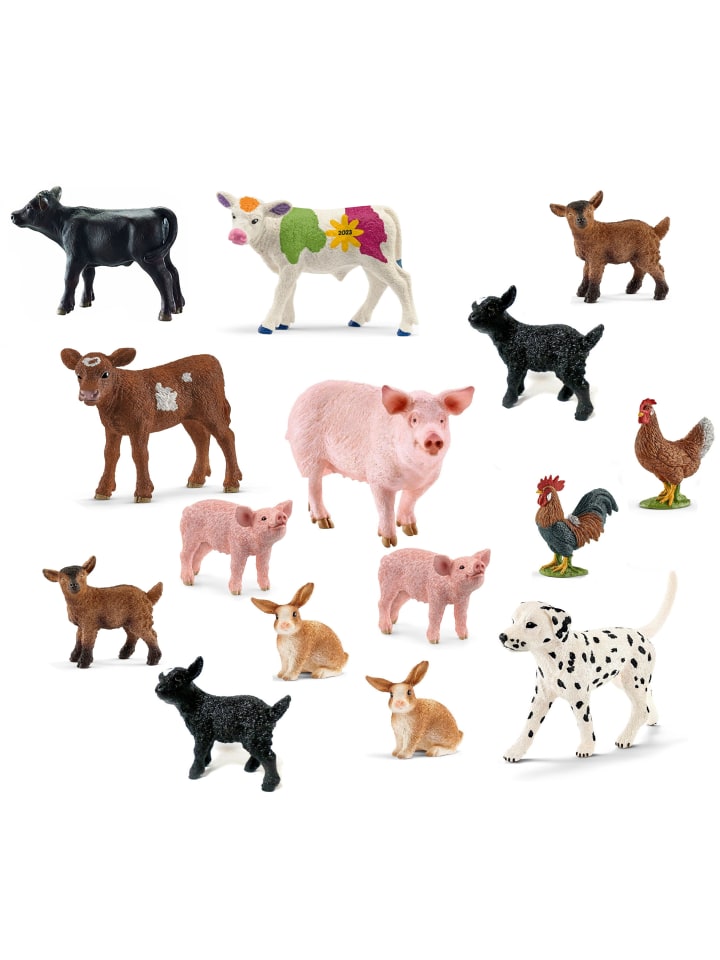 Schleich Tierfiguren - Bauernhof-Set mit 15 Tieren in bunt günstig kaufen onesize