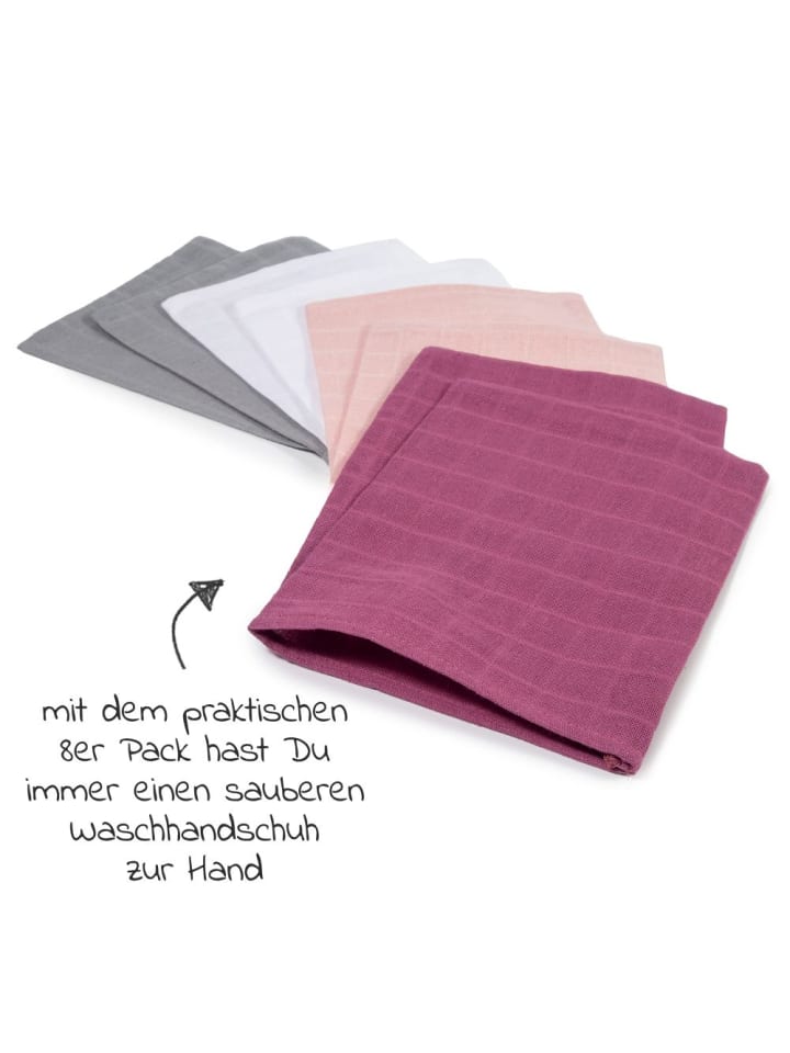 Makian Mull-Waschhandschuh 8er Pack 15 x 20 cm - Orchidee in rosa,lila günstig kaufen onesize