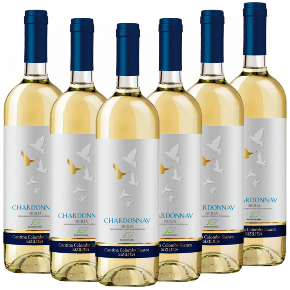 Colomba Bianca Bio-Chardonnay Sicilia DOC Colomba Bianca Italien  trocken - 6er Karton