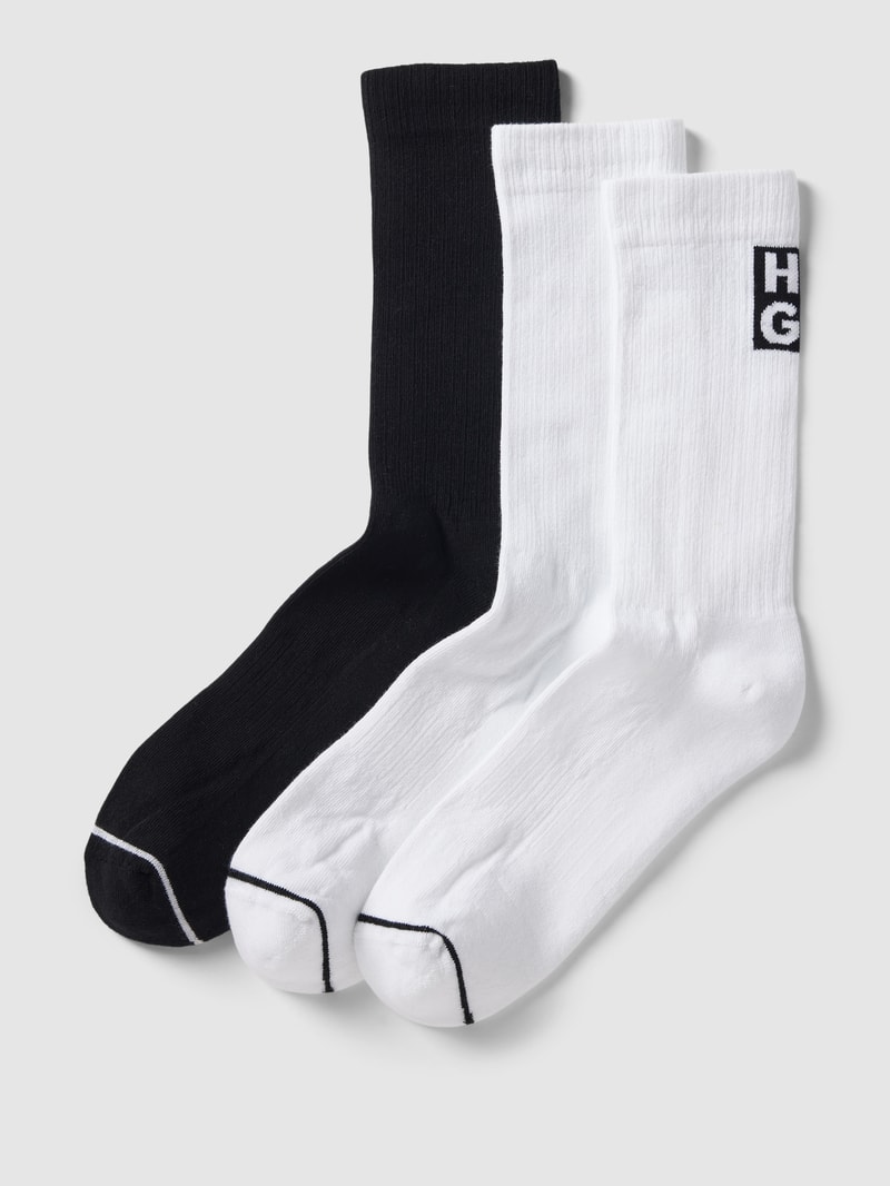 Socken mit Kontraststreife im 3er-Pack in weiß
