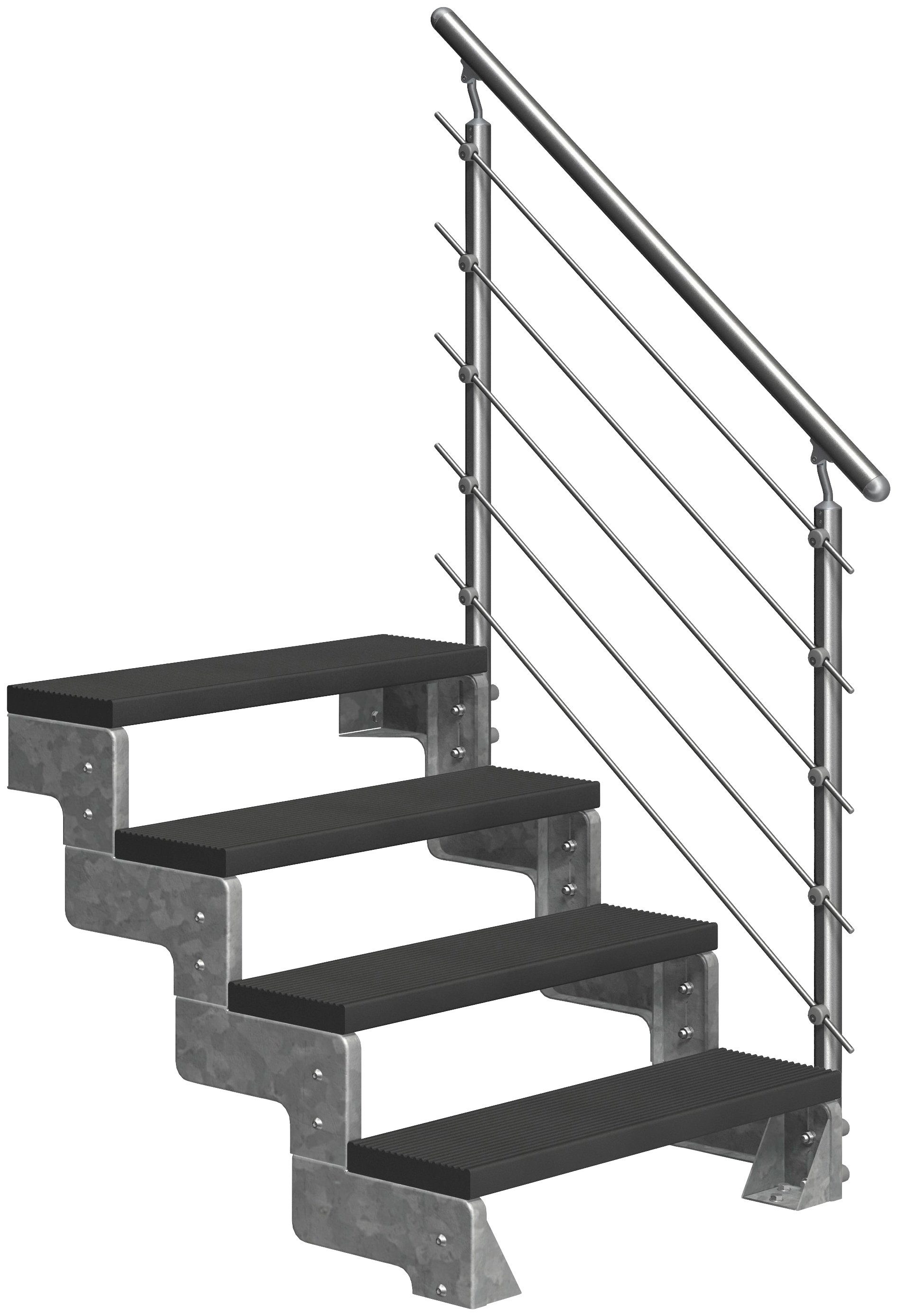 Dolle Außentreppe Gardentop, für Geschosshöhen bis 88 cm, Stufen offen, TRIMAX®-Stufen 80 cm