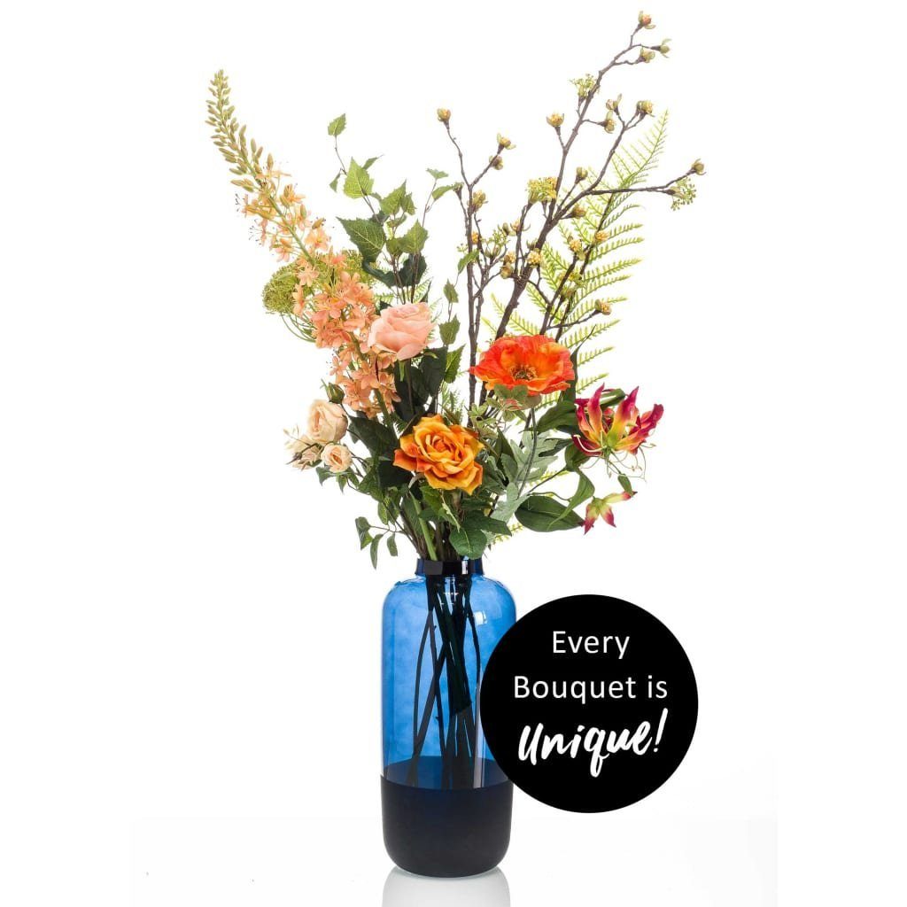 Kunstrasen Künstlicher Blumenstrauß Happy Orange XL, Emerald, Höhe: 109 mm