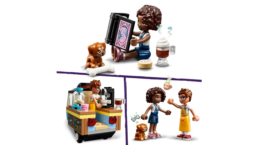 LEGO Friends 42606 Rollendes Café, Kleines Set mit Bäckerei-Spielzeug