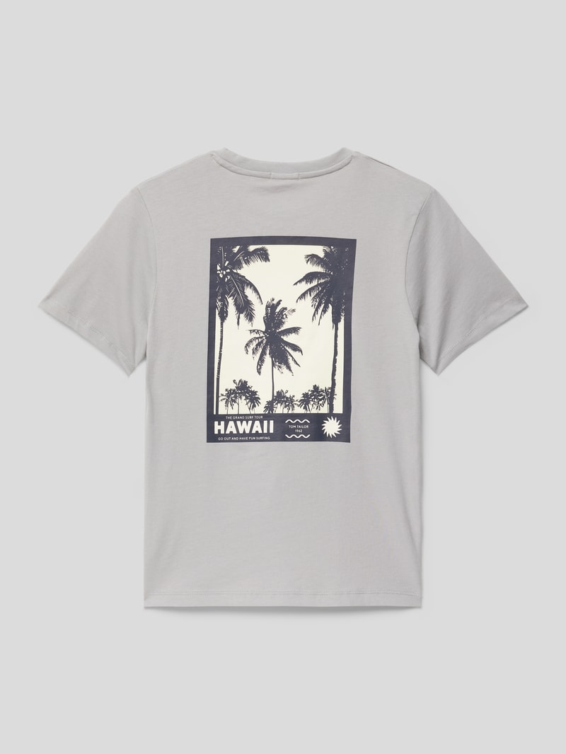 T-Shirt mit Statement-Print in hellgrau