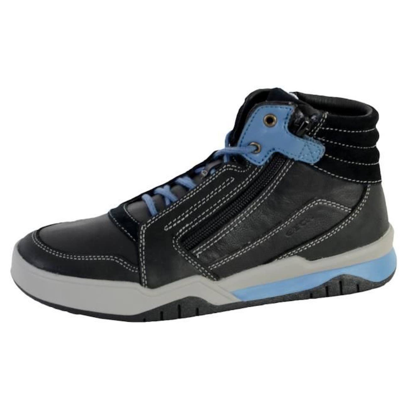 Basket Montante Geox Enfant/Garçons J Perth B.D YNT+WAX.LEA noir