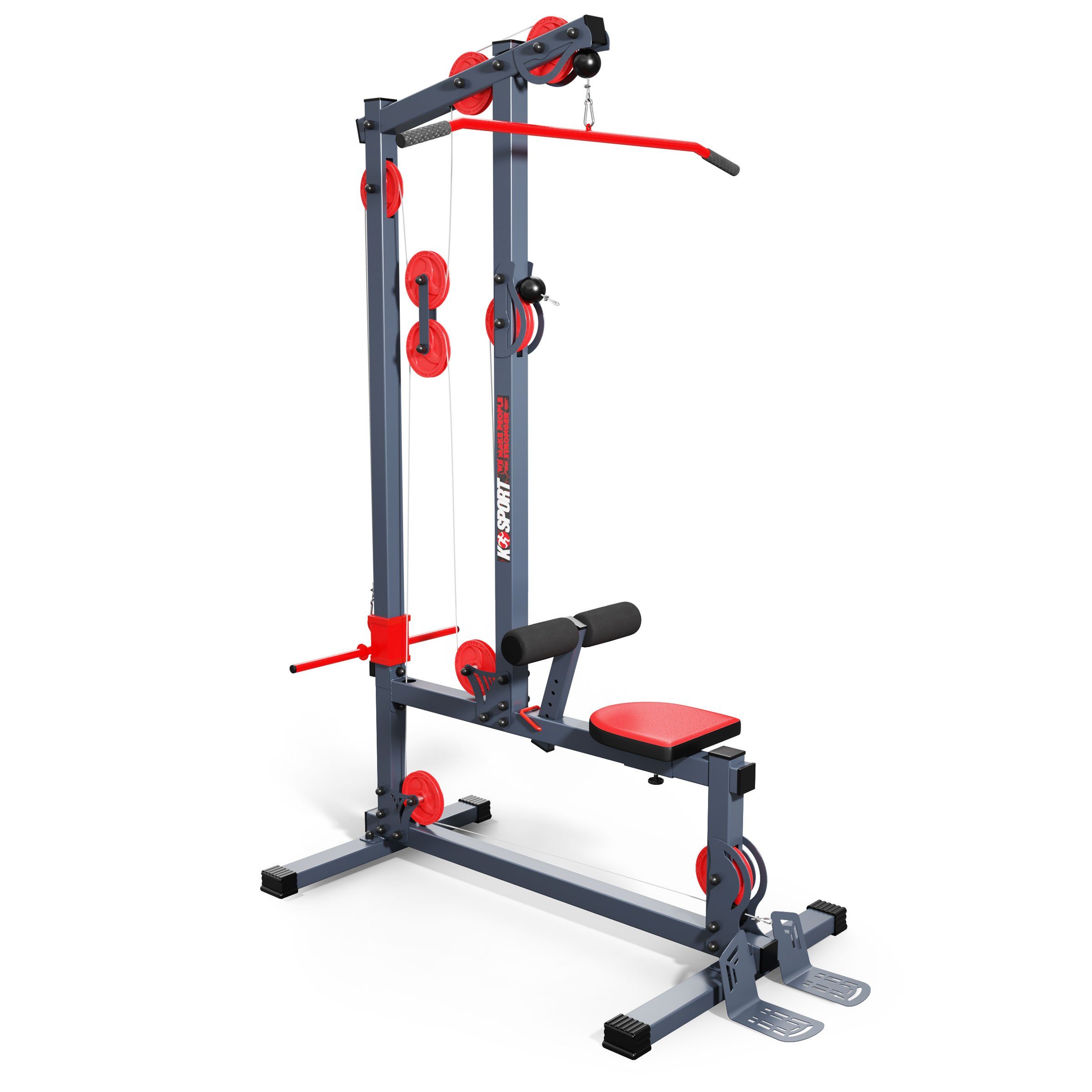 K-SPORT Kraftstation 3-fach Latzug-Station bis 150kg I oberer und unterem Kabelzug, Made in EU!
