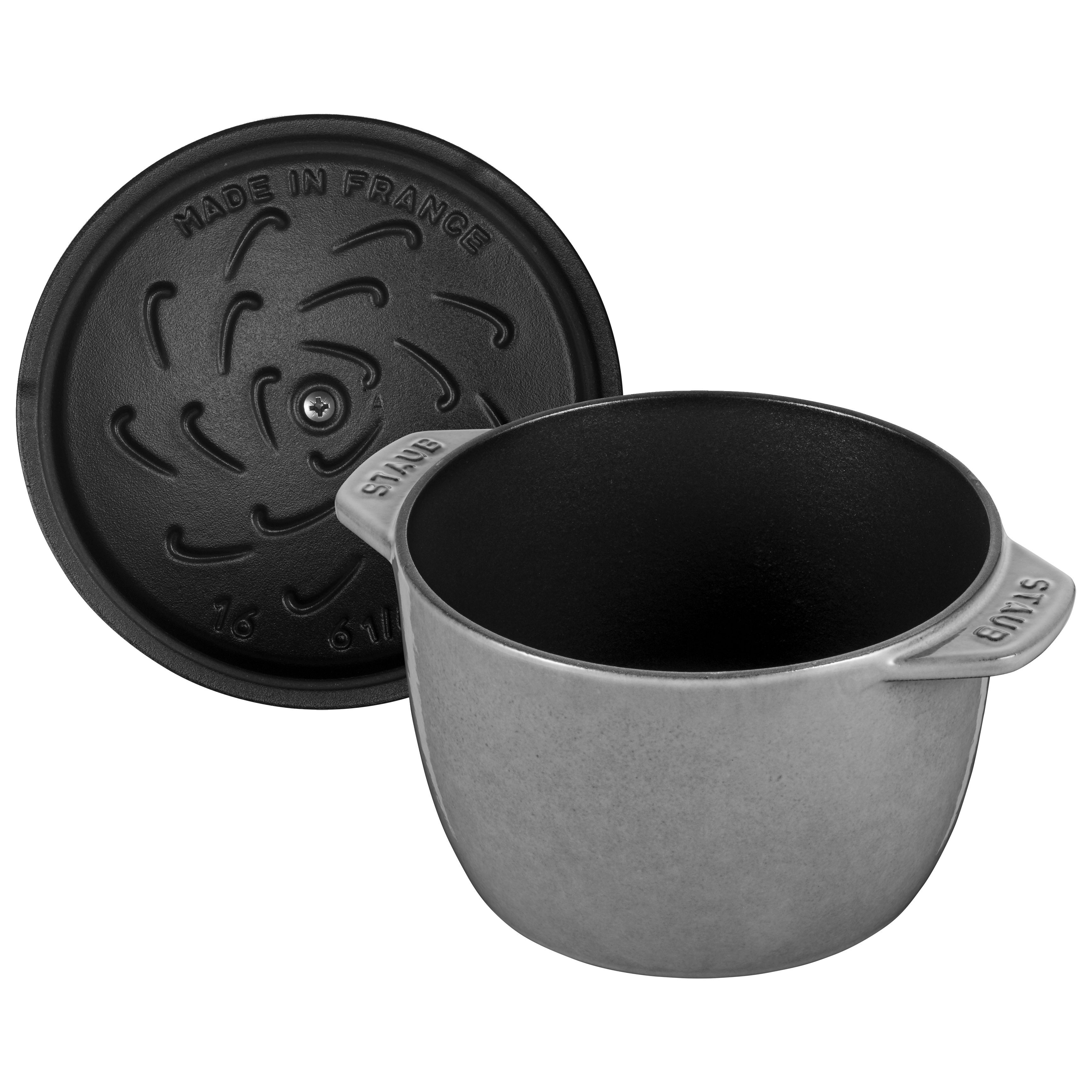 Reis-Cocotte 16 cm, rund, Graphit-Grau, Gusseisen