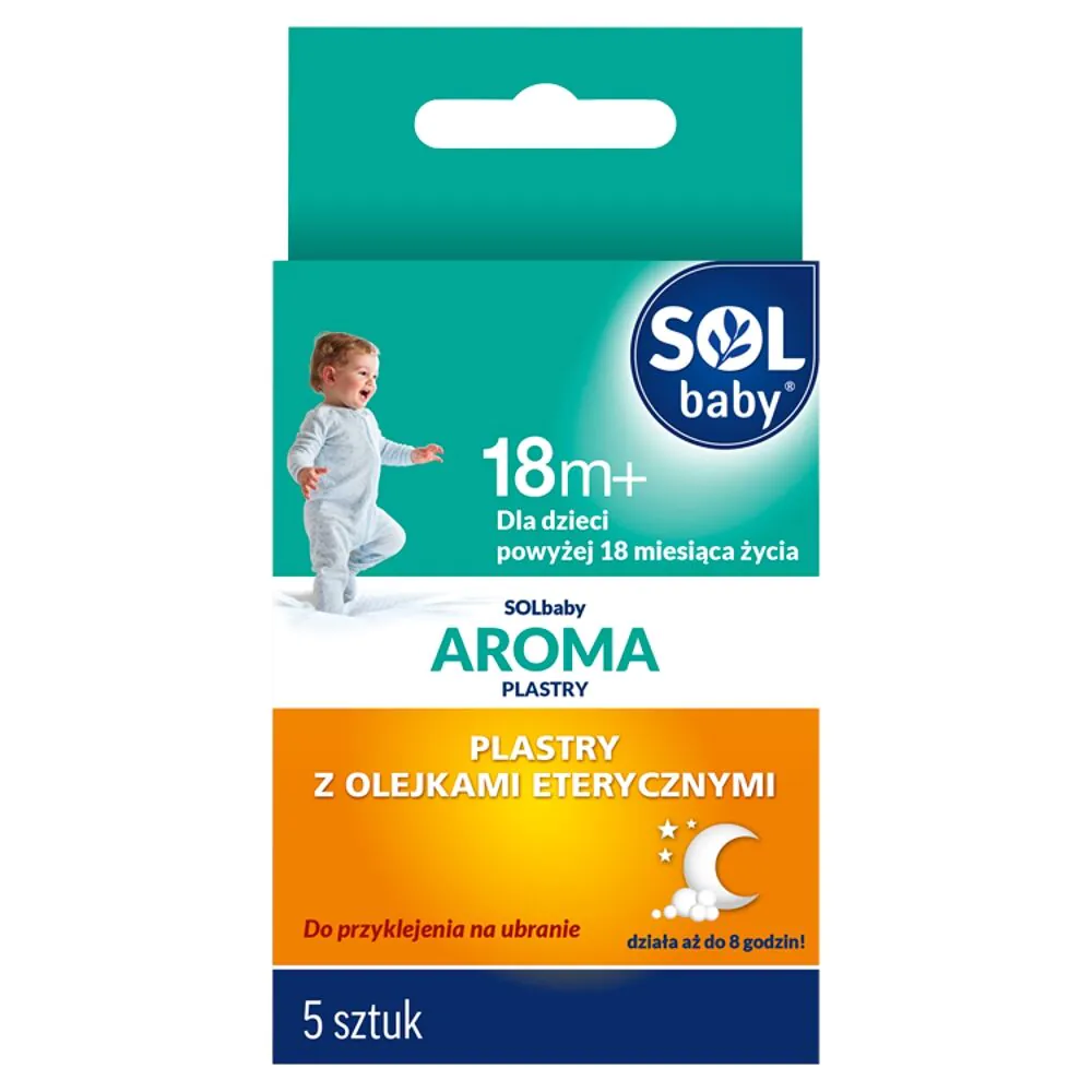 „SOLbaby Aroma“ eterinių aliejų pleistrai, skirti vyresniems nei 18 mėnesių vaikams