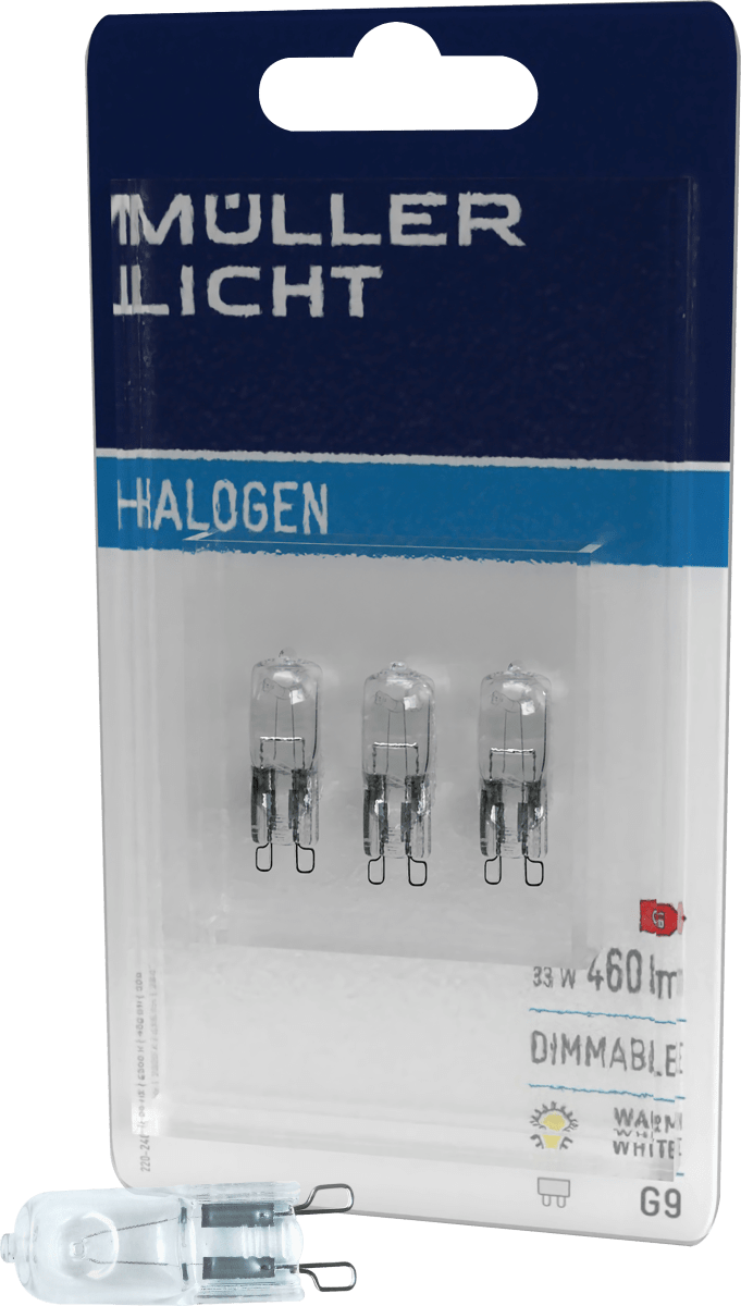 Halogen Stiftsockellampe G9 33W 230V 460 lm 2900K dimmbar, 1 St
