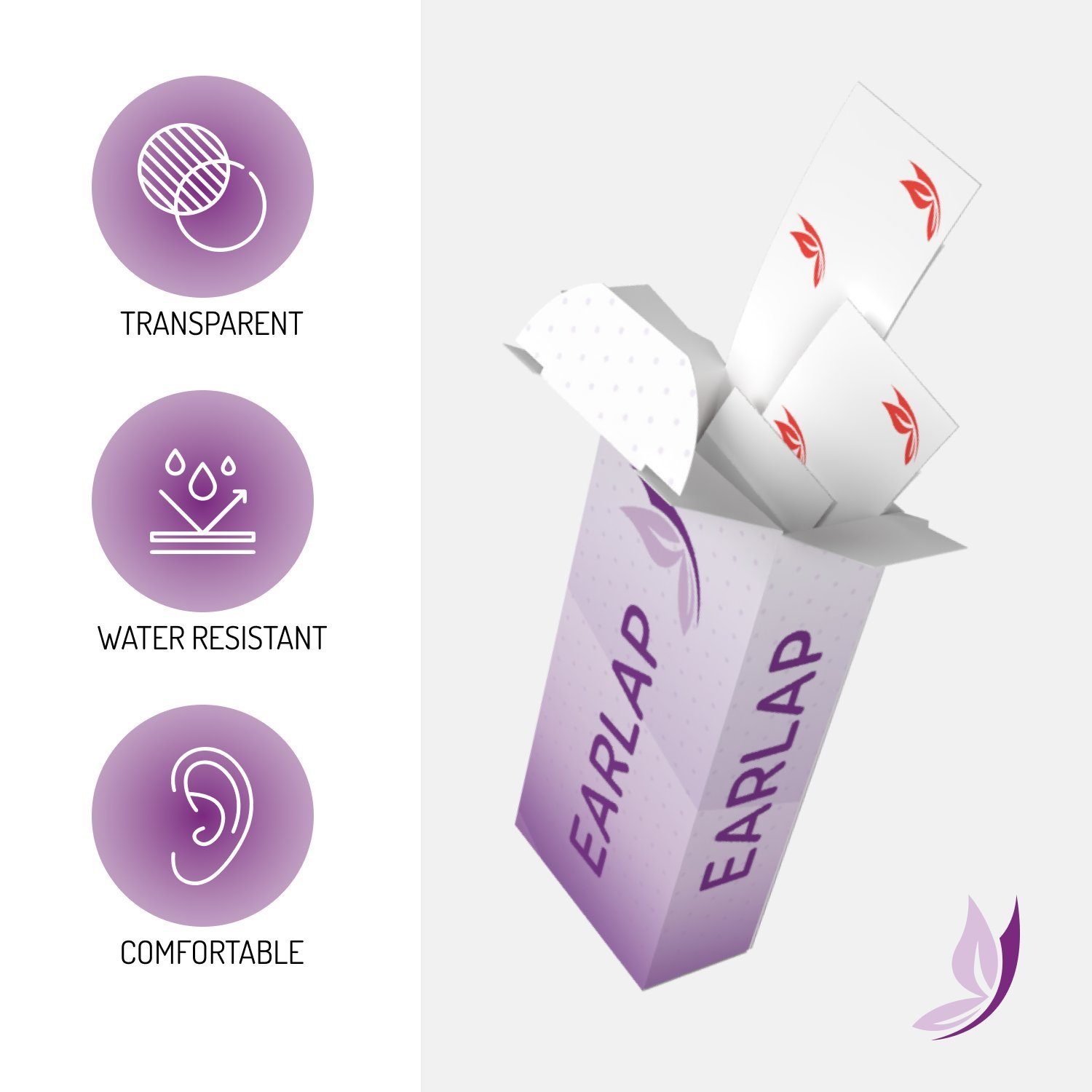 EARLAP Ohrenreiniger Cosmetic Ear Corrector - Ästhetische Korrektoren für Prominente Ohren, 20-tlg.