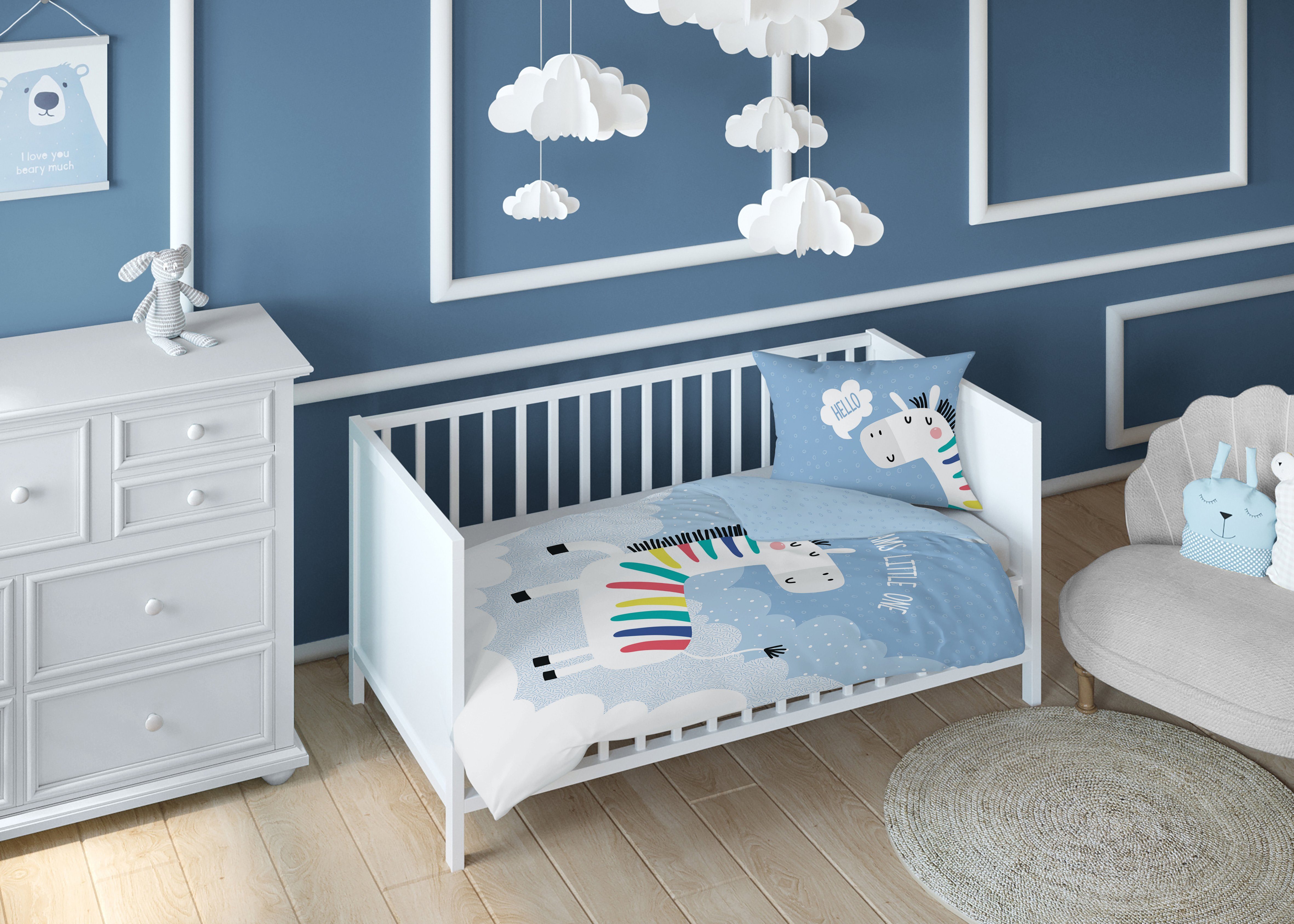 Babybettwäsche Baby Bettwäsche Set 100x135 Bettbezug Babybett Bettwäsche 100x135, Carpe Sonno, Baumwolle, 2 teilig, Babybettwäsche 100x 135 Neugeborene I LOVE YOU MUM