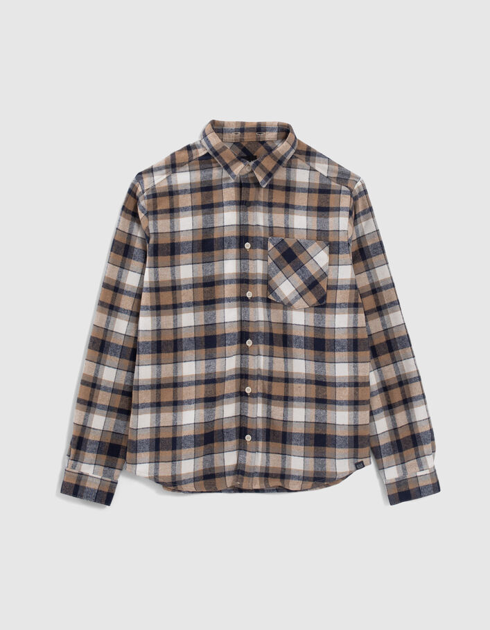 Chemise marine à carreaux à capuche amovible garçon