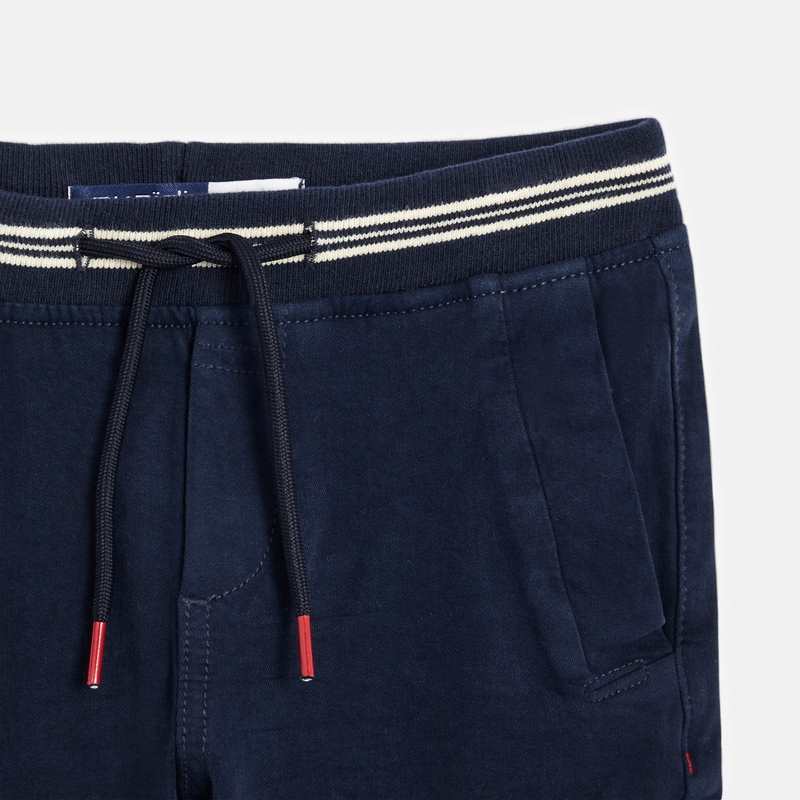 Pantalon cargo en toile unie bleu garçon