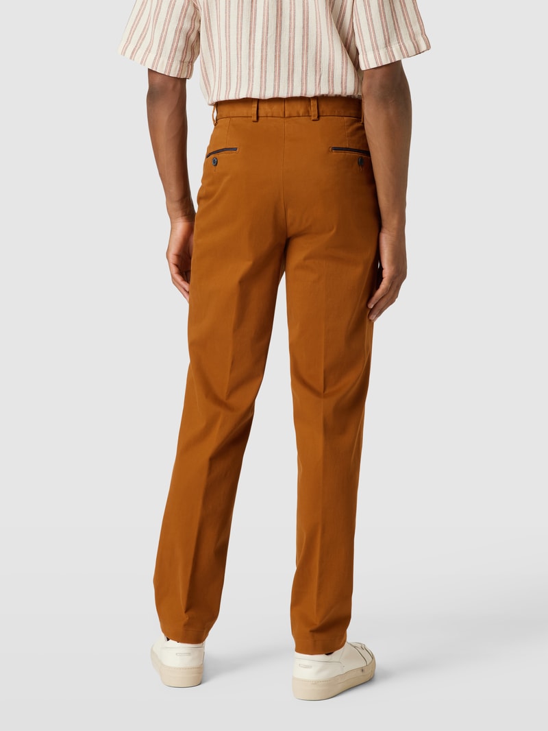 Regular Fit Chino mit Paspeltaschen Modell 'PEAKER' in cognac
