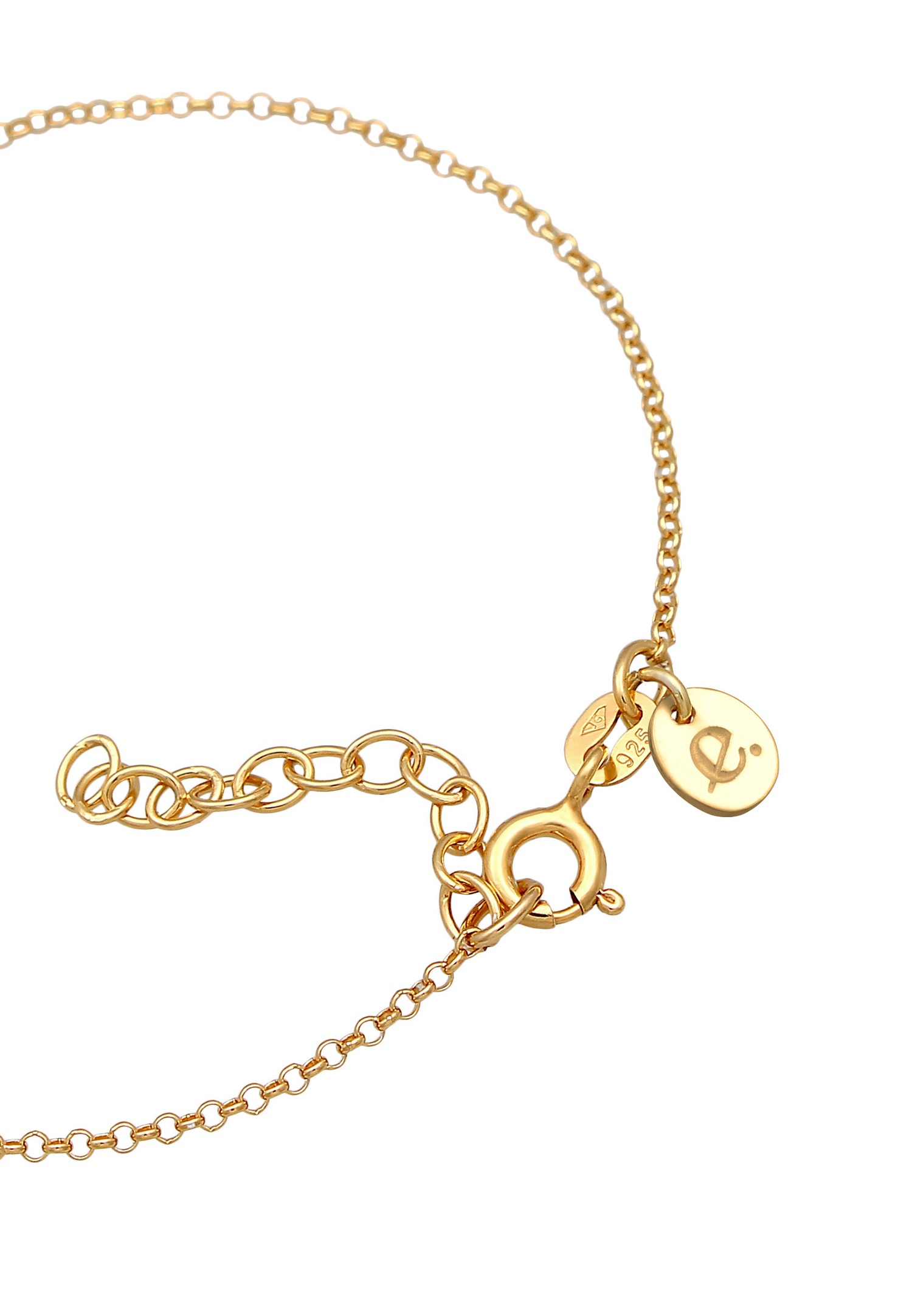 Bracciale da donna Elli PREMIUM con goccia verde scintillante e quarzo in argento sterling 925 placcato oro
