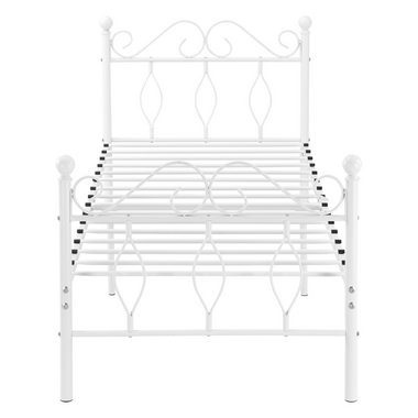en.casa Metallbett, Apolda Gästebett mit Stahlramen 90x200 cm Weiß