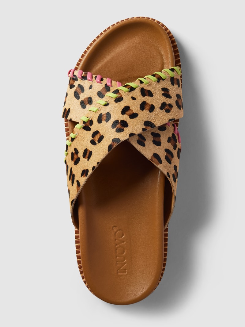 Sandalen mit Animal-print in hellbraun