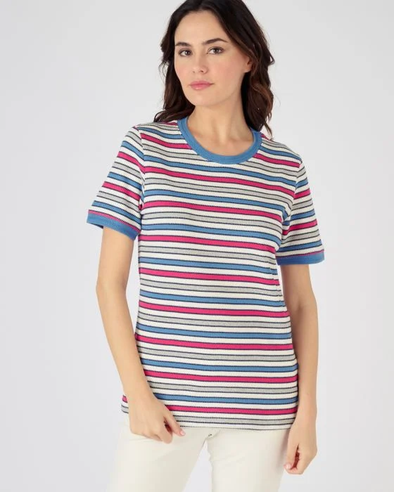 Tee-shirt maille jacquard rayé