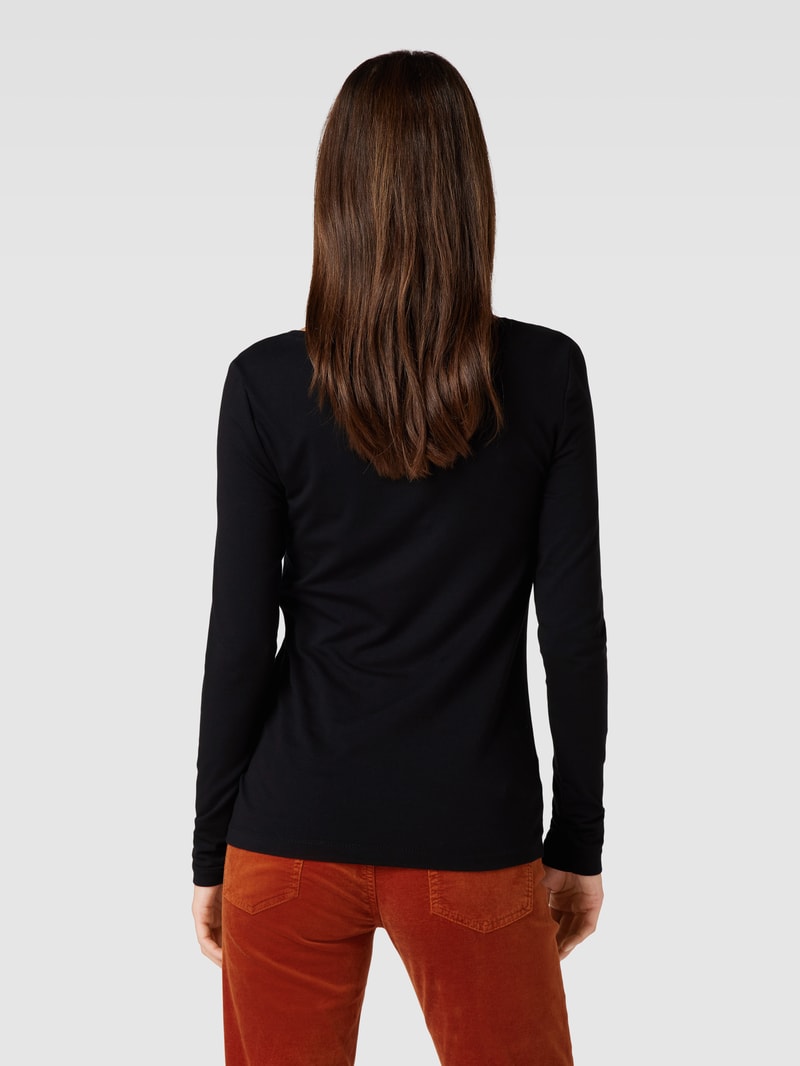 Longsleeve mit U-Boot-Ausschnitt in schwarz