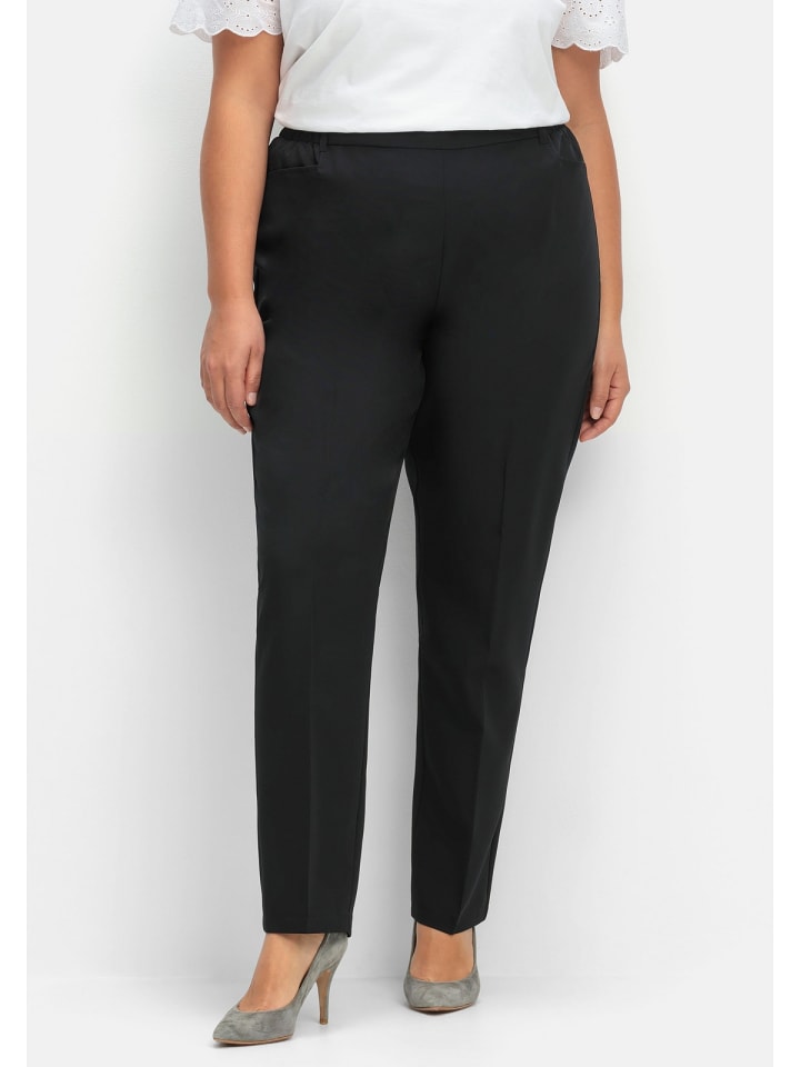 sheego Gerade Hose in schwarz günstig kaufen