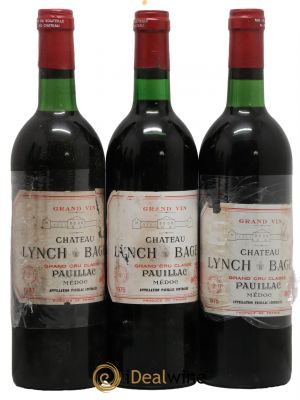 Château Lynch Bages 5ème Grand Cru Classé  1975 - Lot de 3 Bouteilles