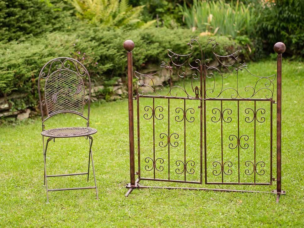 Aubaho Gartentor Dekoration Gartentür Gartentor Hühner Metall antik Stil Garten Tor