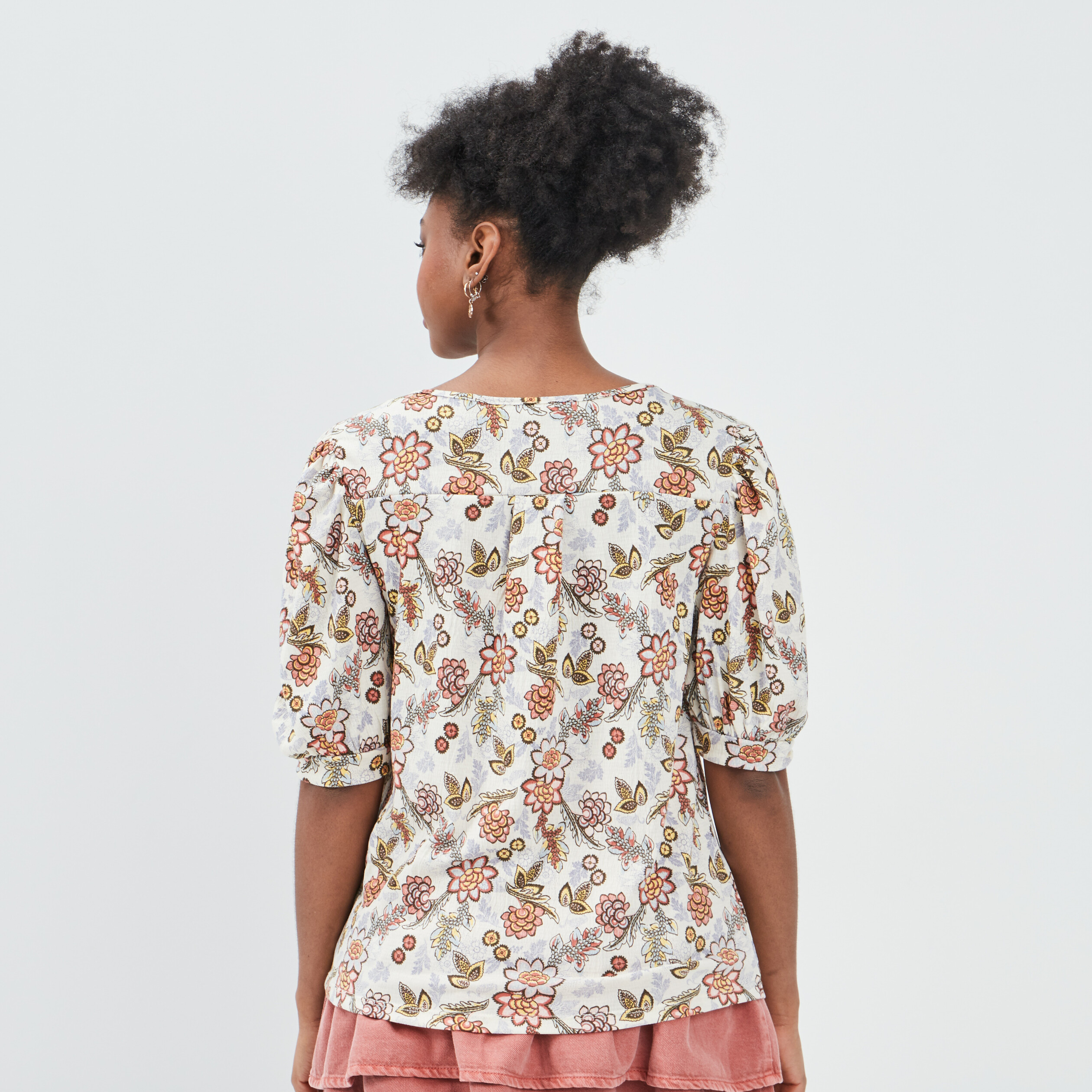 T-shirt manches courtes beige femme | La Halle