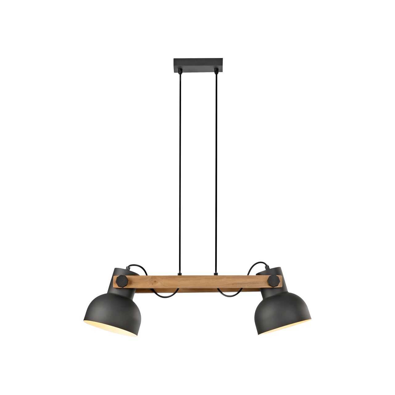 JUST LIGHT Pendelleuchte CUP 2.0, 2xE27 max. 60Watt exkl., höhenverstellbar, IP20, Schwarz