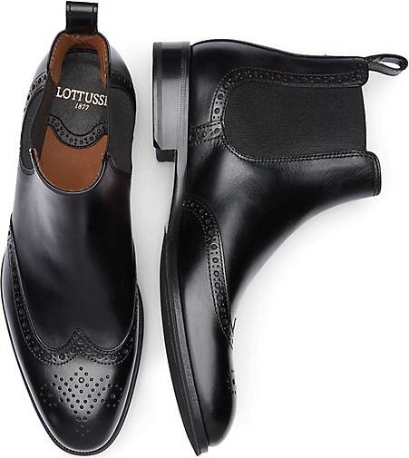 Lottusse Stiefel Aus Gebürstetem Kalbsleder In Schwarz