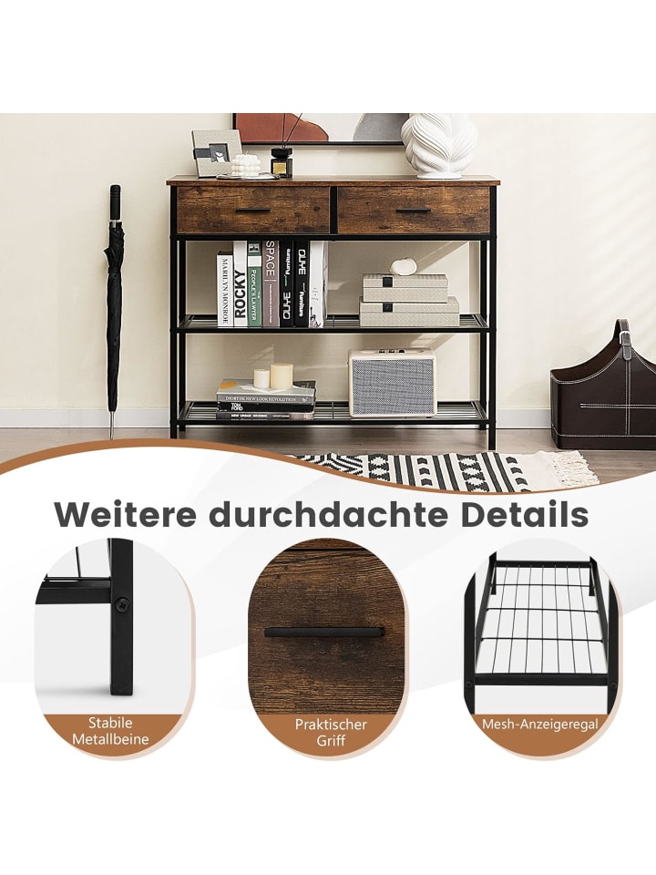 COSTWAY Konsolentisch 100 x 30 x 81,5 cm in Braun günstig kaufen onesize
