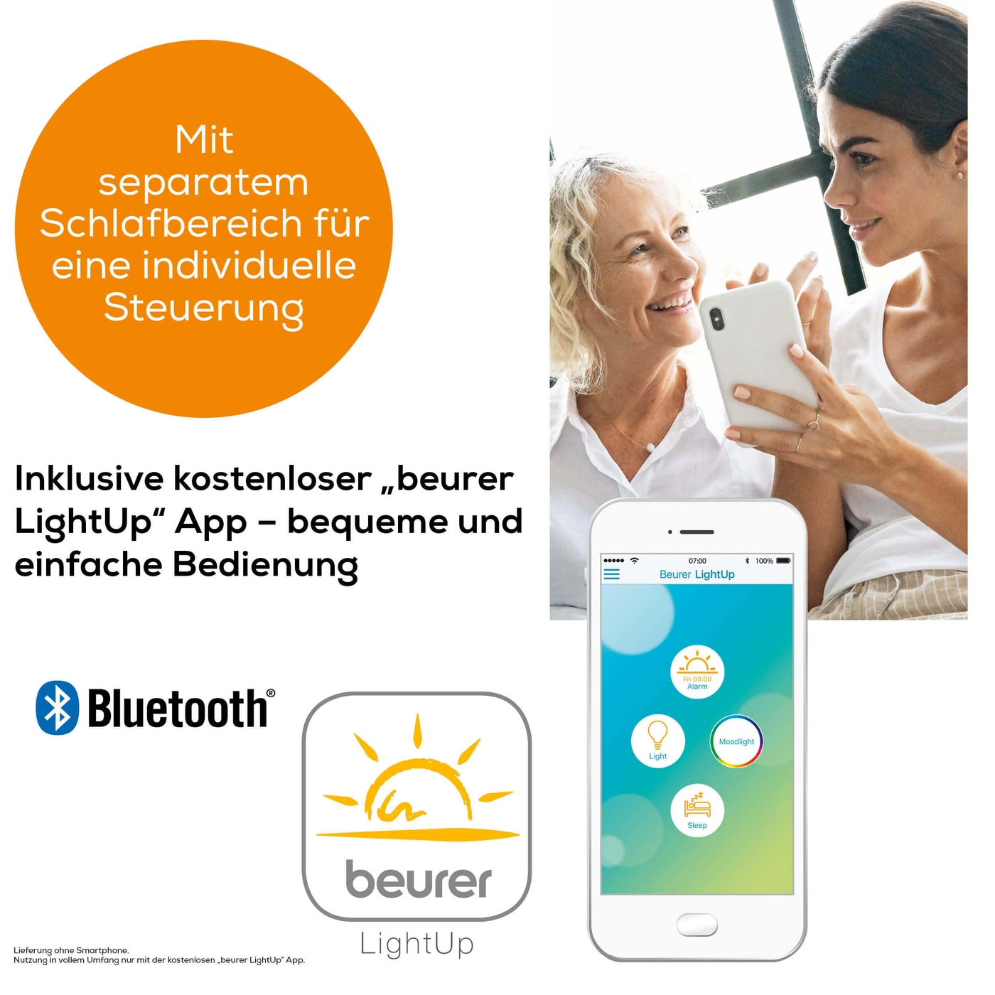 Beurer Lichtwecker WL 75-Sonnenlicht Lichtwecker für natürliches Einschlafen & Aufwachen mit App-Anbindung