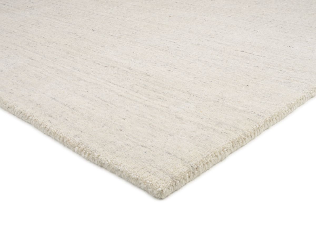 Handloom aus Indien Sadhana Hellgrau-Natur 170 x 240 cm
