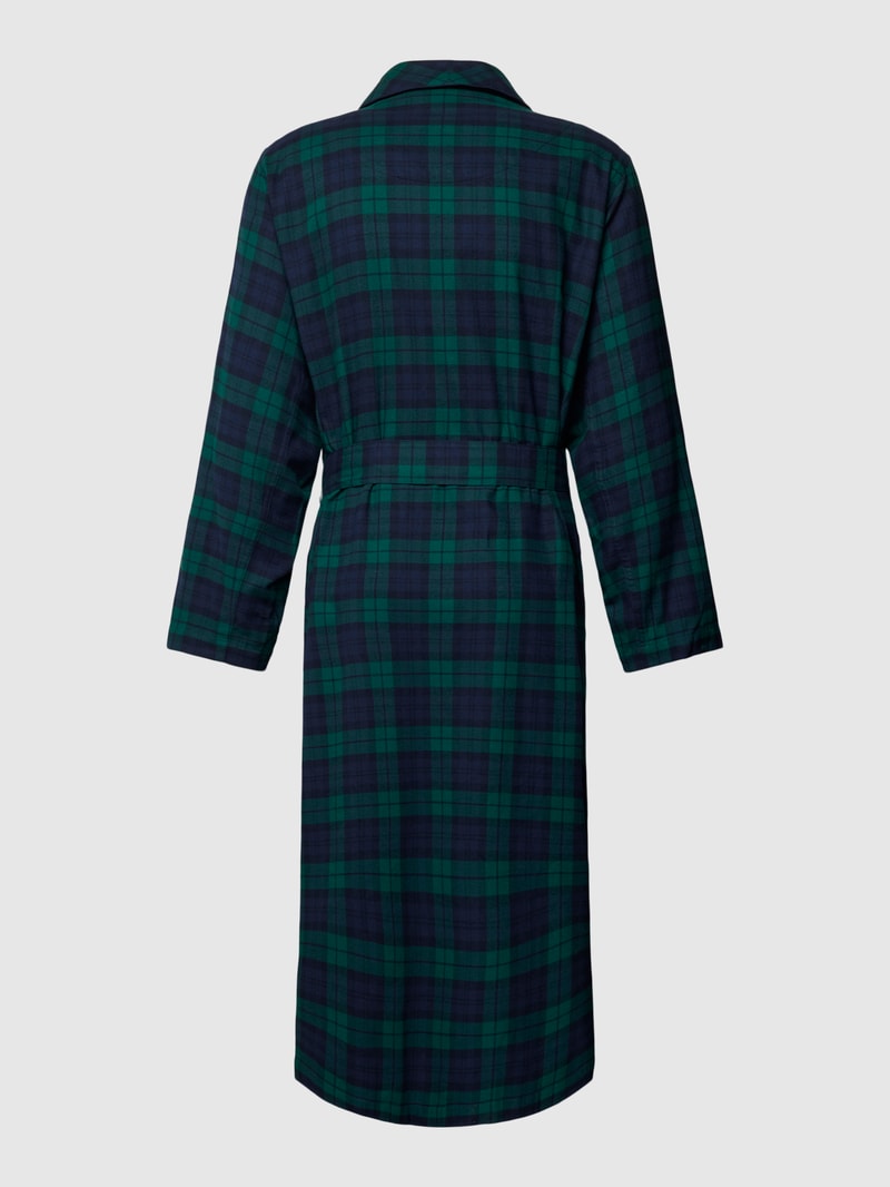Bademantel mit Tartan-Muster Modell 'HOLIDAY BEAR' in dunkelgrün