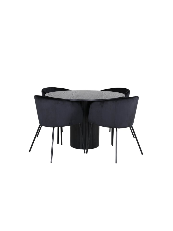 ebuy24 Essgruppe Bianca 8 Schwarz 110 x 110 cm günstig kaufen onesize