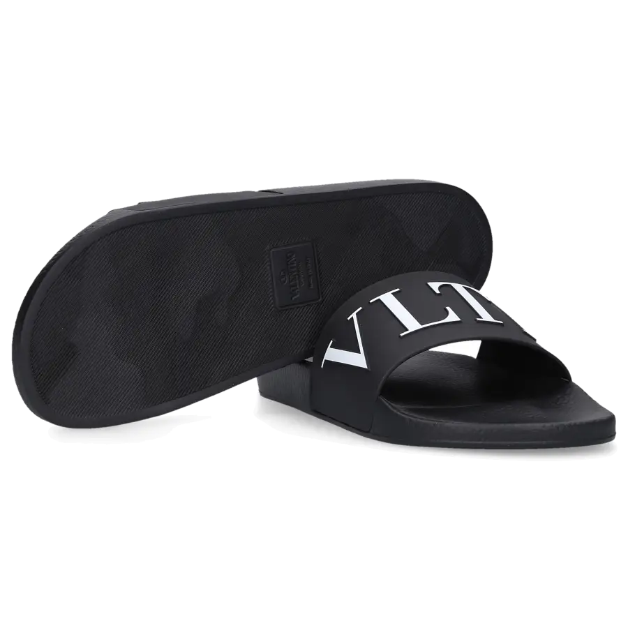 Valentino Garavani - Badeschuhe VLTN Kautschuk - schwarz