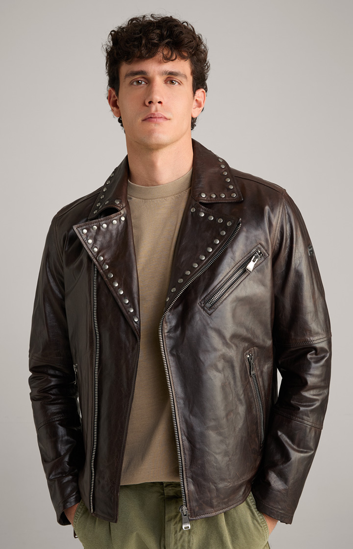 Lederjacke Alezis in Dunkelbraun