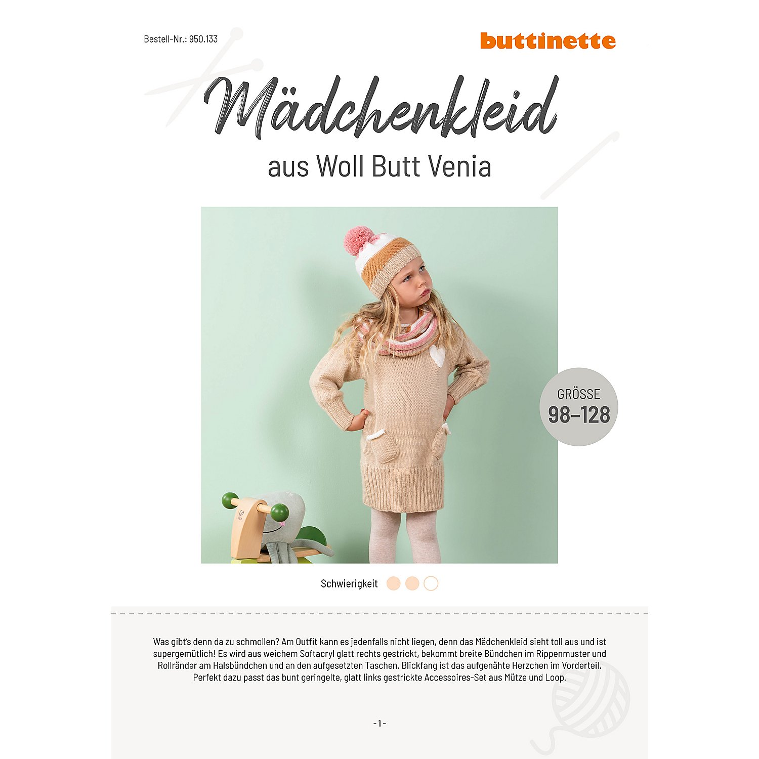 Strickanleitung – Mädchenkleid aus Woll Butt Venia