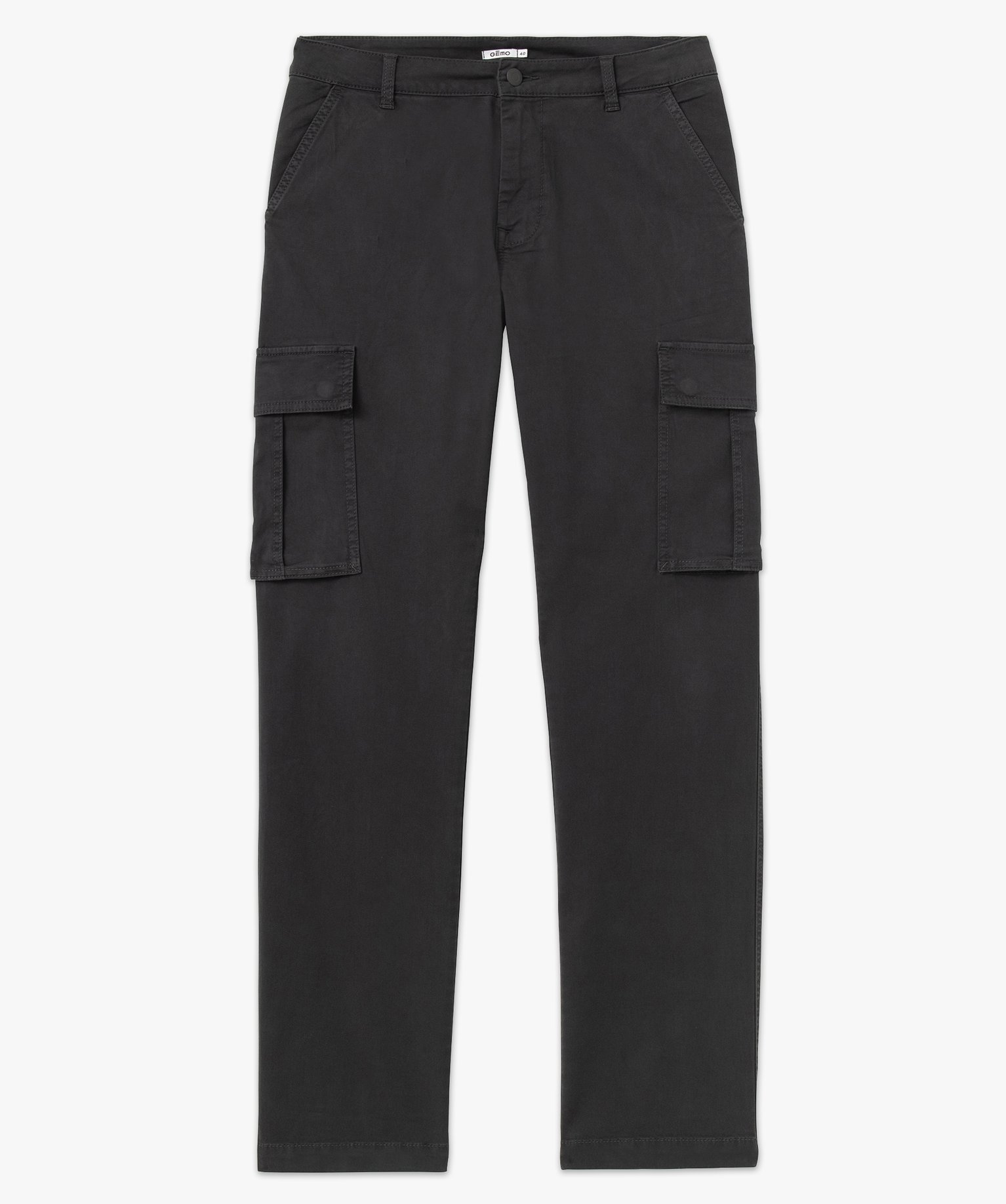 Pantalon cargo en coton stretch homme gris fonce | GEMO