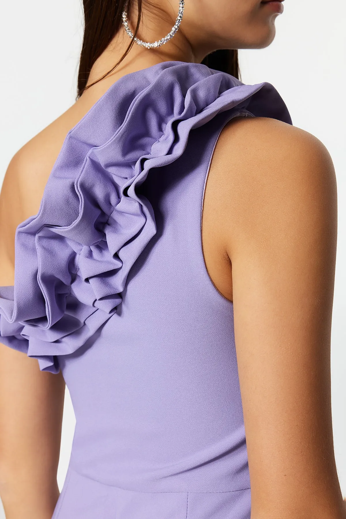 Trendyol Collection  Lila gewebtes langes Abendkleid TPRSS21AE0044