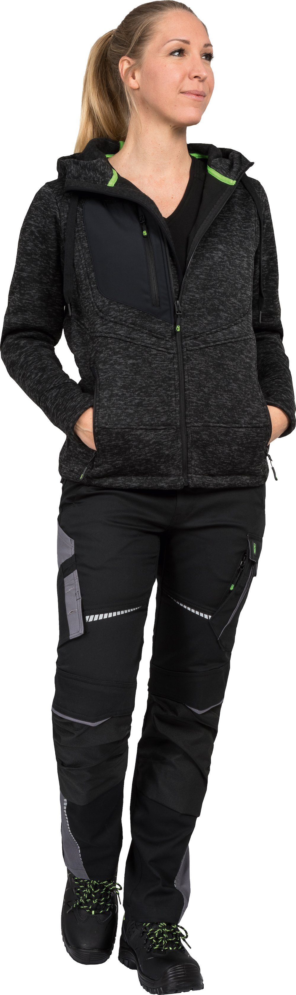 Leibwächter Arbeitshose Arbeitsjacke Strickjacke schwarz Größe S (1-tlg)