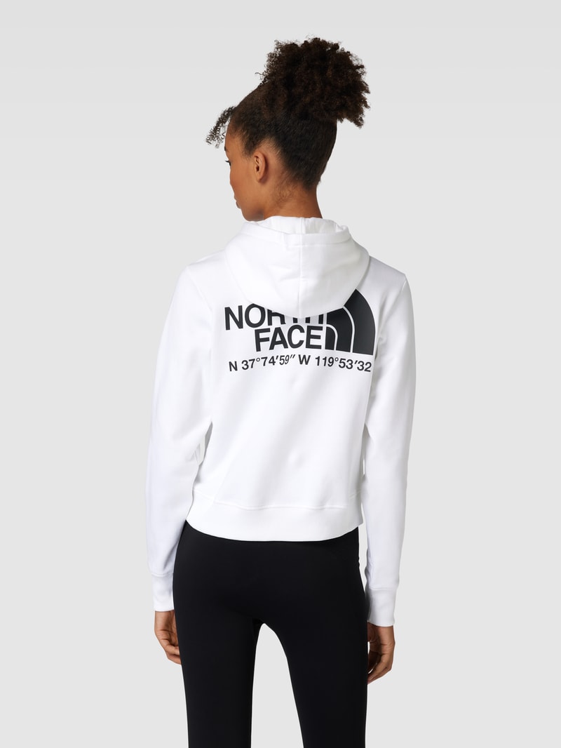 Cropped Hoodie mit Label-Print Modell 'COORDINATES' in weiß