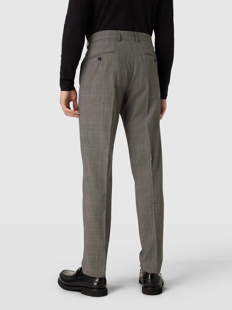 Chino mit Glencheck-Muster Modell 'Mace' in beige