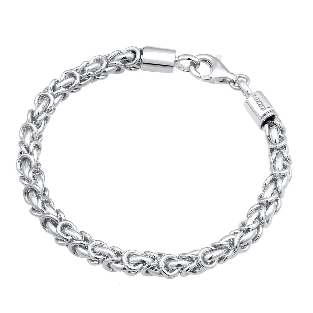 KUZZOI KUZZOI Bracelet Maillons hommes de base Massif en argent sterling 925 Bracelet