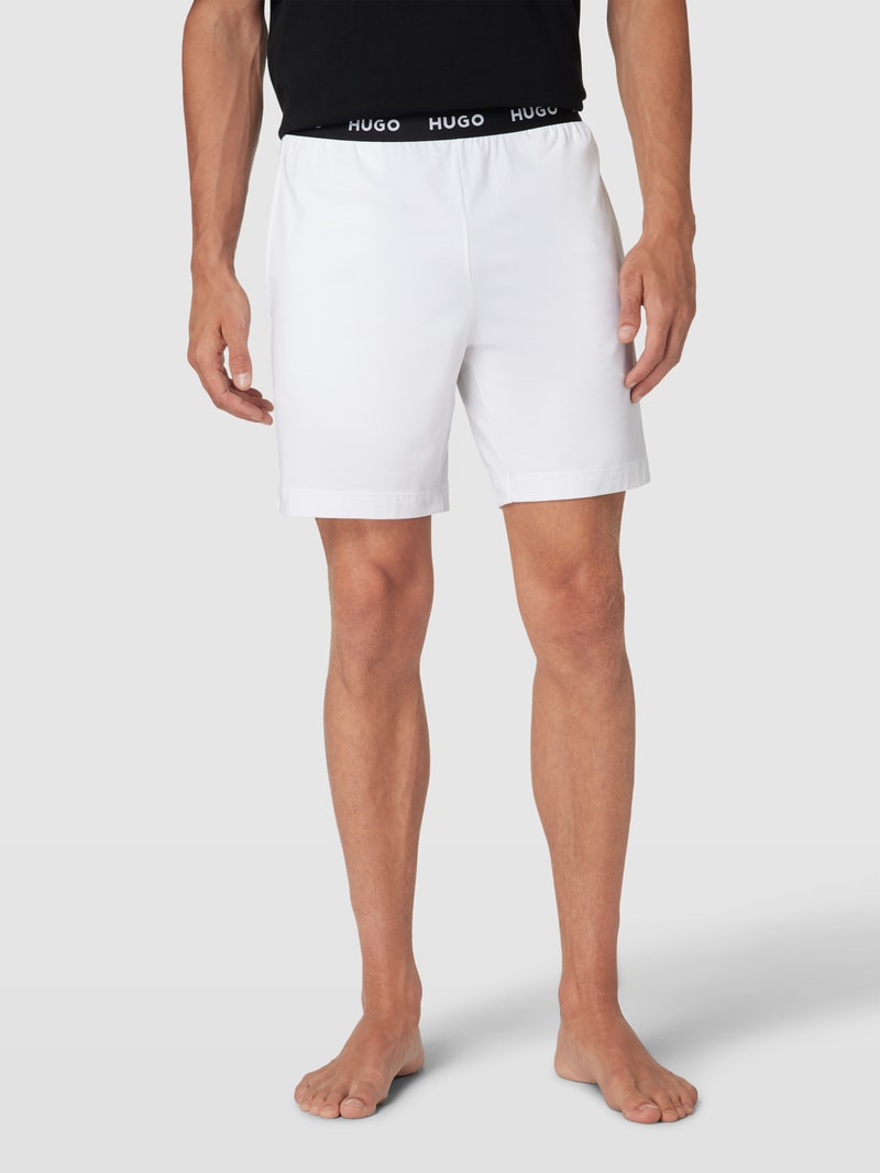 Sweatshorts mit Label-Details in weiß