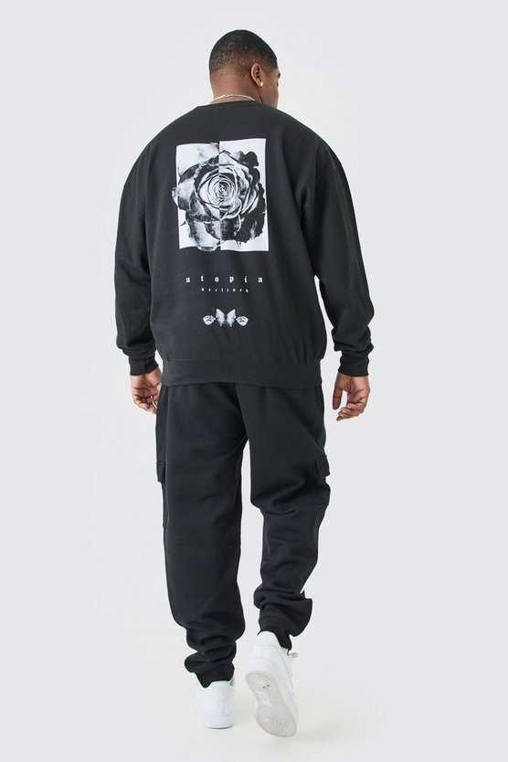 Plus Oversize Sweatshirt mit floralem Print