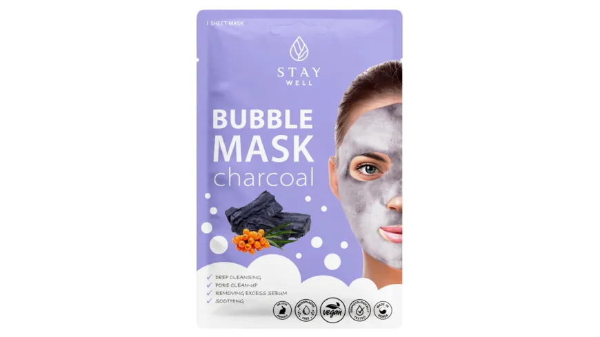 STAY Well Deep Cleansing Bubble Mask – CHARCOAL 20 g